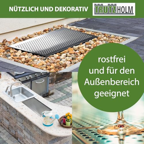 TRUTZHOLM Paar Lochblech Aluminium gebördelt 1000x400mm oder 1000x200mm (100 x 40 cm) (100 x 20 cm) 1,5 mm Stärke Trittsicherung Auffahrblech Schutzgitter (40 x 100 cm)