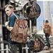 Vintage Canvas Leather Backpack for Men Women, Waterproof Rucksack Knapsack Hiking Travel Outdoor,Retro Leather 17