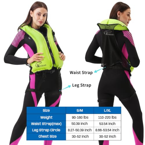 Image of Rrtizan Inflatable Snorkel Vest for Adult, Suitable for Adult 90-220lbs
