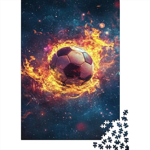 Puzzle 1000 piezas adultos de fútbol en llamas, juego de mesa y regalo relajante