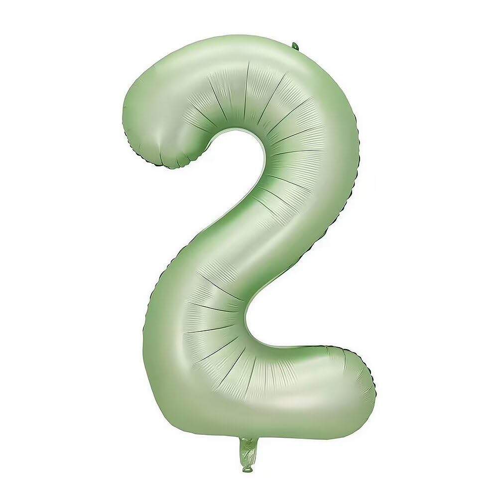 Luftballon Zahl 2 Grün Zahlenballon Luftballon 2 Geburtstag, Nummer Ballon Zahl 2 Folienballon Party Deko - 101cm - Helium Unterstützen