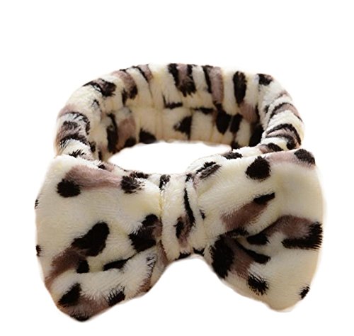 Demarkt Bowknot Haarband Stirnband für Make up Kosmetik Dusche Café Leopard Cover