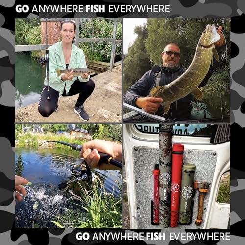 Rigged and Ready Predator Unique Spin-Baitcast Travel Fishing Rod with Case - image 8