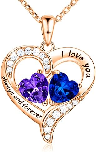 valentines day gifts for her rose gold heart necklace front view