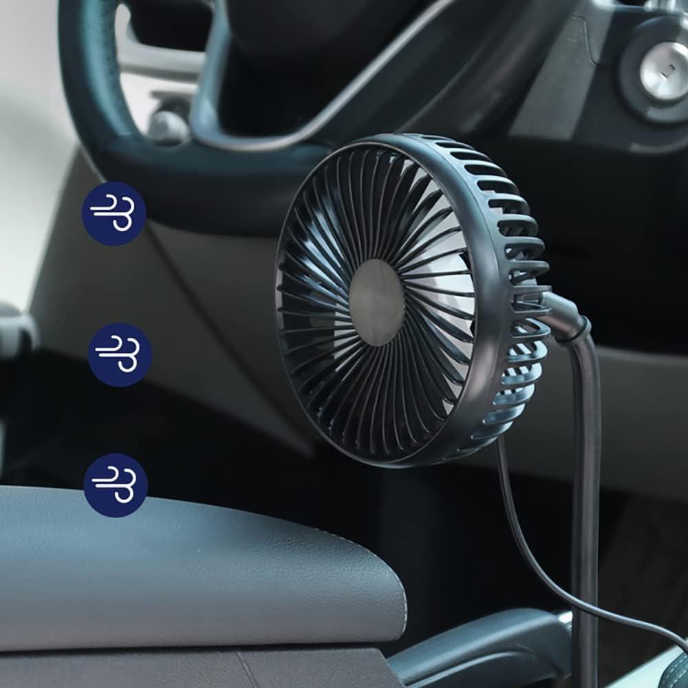 3 Speeds Adjustable Gooseneck Fan Cradle, Cup holder single head fan, 12V 24V car mini fan, USB Car Fan, Car Cup Holder Fan Mount