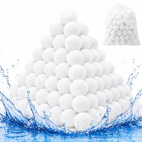 Sunwinx 3.6 LBs Pool Filter Balls for Sand Filter Reusable Pool Sand Filter Balls Eco-Friendly Pool Filter Media Balls for Swimming Pool Aquarium Tank (Equals 120 LBs Pool Filter Sand White)