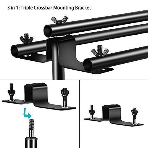 Emart Triple Crossbar 10 Ft Wide 8.5 Ft Height Backdrop Stand, Photo Video Studio Heavy Duty Adjustable Photography Muslin Background Support System Kit - 3 In 1 Multi Backdrop Stand #TOP4