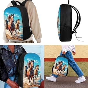 Showudesigns Horse Backpack for Teens Girls 11 1410 12 Boys Backpacks for Elementary Middle School Bookbag School Bag Lunch Box Pencil Case Kids Bookbags 3Rd 6Th Grade Back To School Set 3 In 1