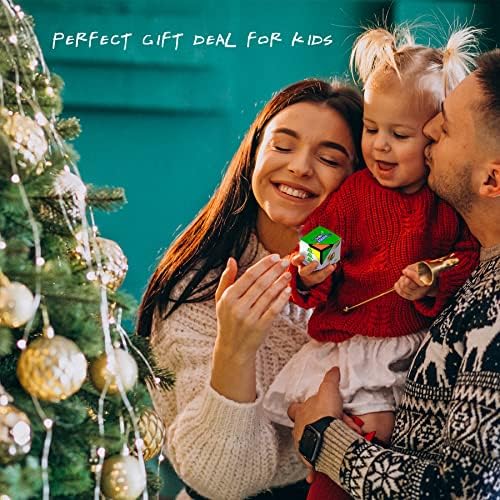 KidsPark 2x2 Speed Magic Cube - Brain-Teasing 3D Puzzle Fidget Toy, 2x2x2 Speedcube for Christmas Stocking Fillers for Kids & Adults