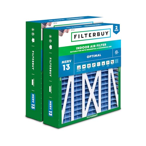 Filterbuy 20x23x5 Air Filter MERV 13 Optimal Defense (2-Pack), Pleated HVAC AC Furnace Air Filters for Bryant, Carrier, BDP, Day & Night, and Payne (Actual Size: 19.81 x 22.56 x 4.25 Inches)