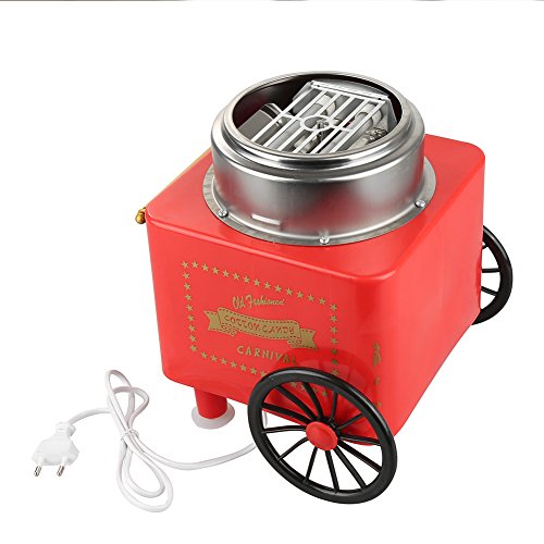 XDAILUYYDS Zuckerwattemaschine, Retro Cotton Candy Machine, Zuckerwatte Maschine mit Stäbchen und Messlöffel, Zuckerwattenmaschiene für Zuhause Kindergeburtstag Party (B-Rot) – Bild 8