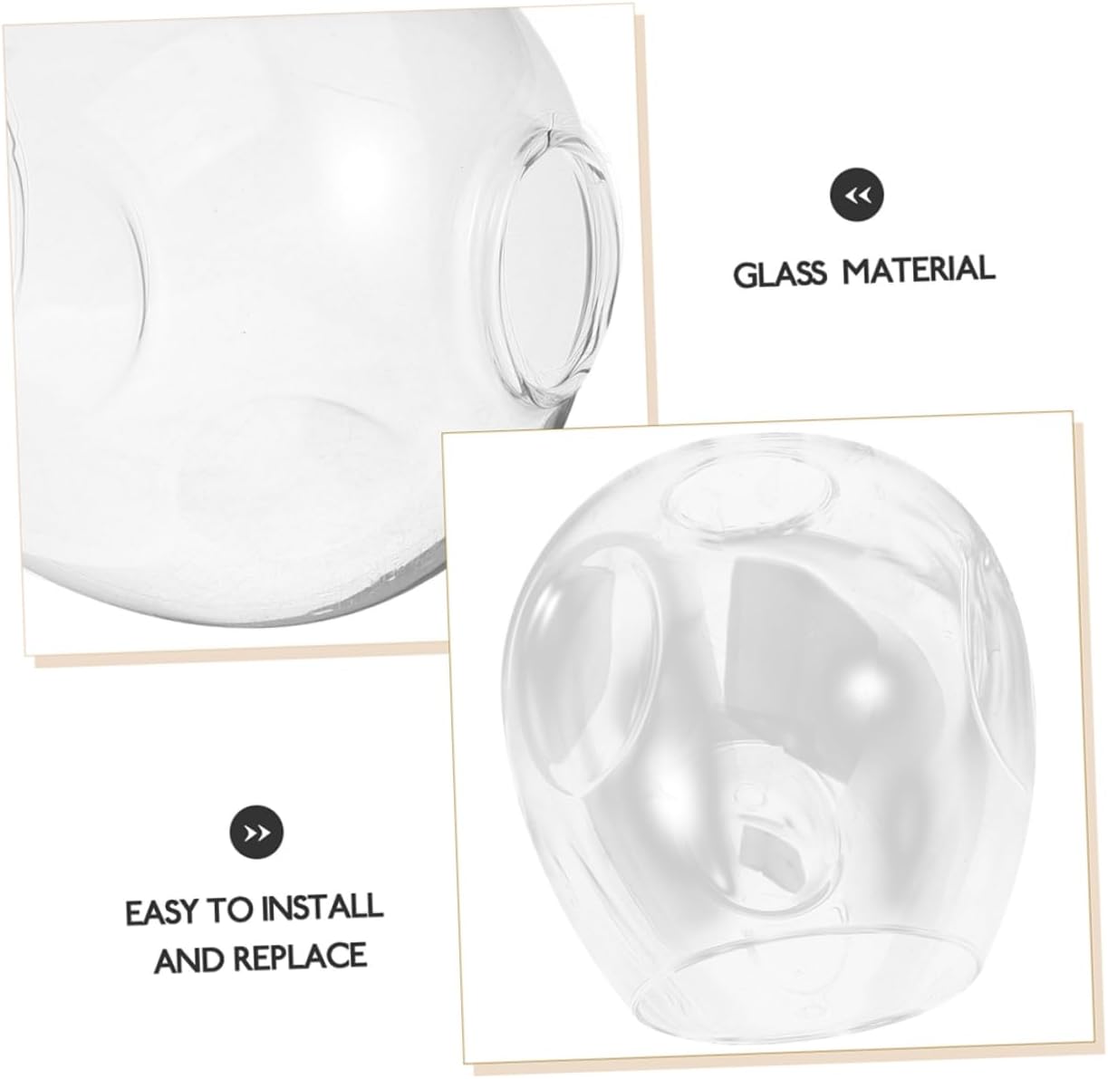 Gadpiparty 2pcs Glass Lampshade Decorative Pendant Light Shade Plaid Ceiling Fan Globe Replacement Unique Three-concave Doublehole Design Easy Installation for Living Room Bedroom Dining Room