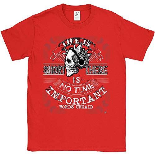 haitang Life Is Short There's No Time Important Words Unsaid Mens T-Shirt Red L Cover