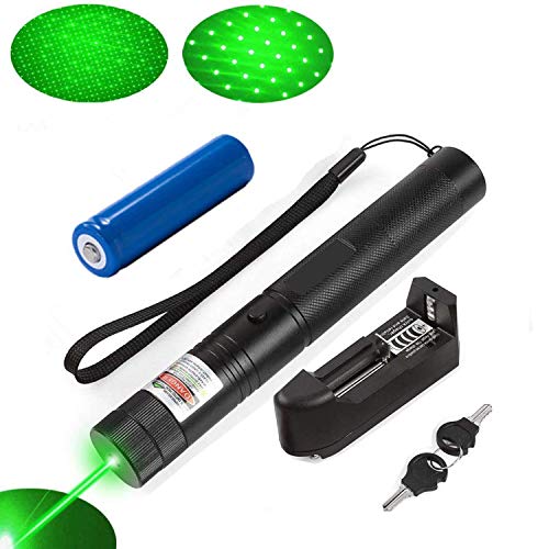 Uxoz Green Light Pointer, Rechargeable High Power Handheld Flashlight with Adjustable Focus