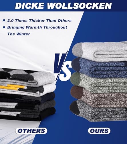 5 Pairs Merino Wool Socks Mens,Thick Warm Winter Socks for Men4
