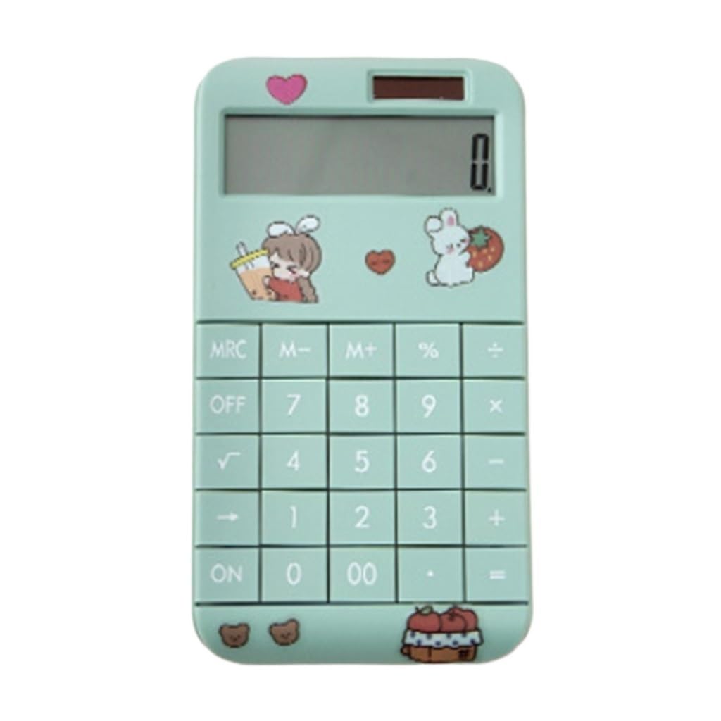 Calculateur de Dessin animé Mignon Calculatrice Portable la Mode Petite Fille caissière financière Solaire 12 Bits