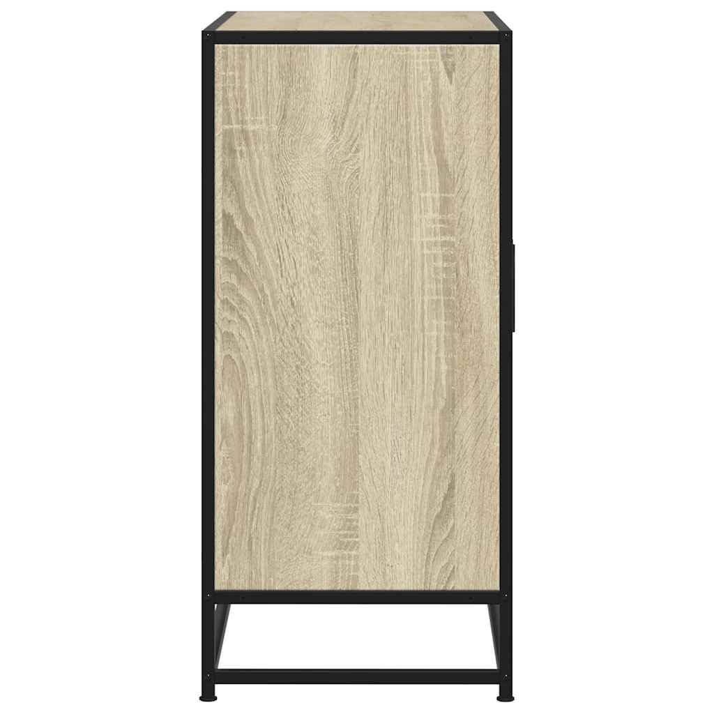 Générique Sonoma Dąb Buffet 68x35x76 cm Drewno inżynieryjne Metal | 3 półki do przechowywania, szafka do jadalni, praktyczne uchwyty, stabilne metalowe nóżki