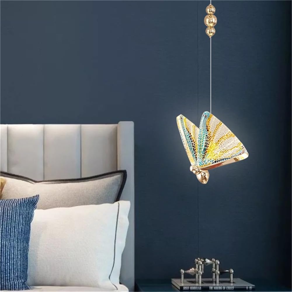 HXYSXHJUO Nordic Butterfly Chandelier Lamps Fixtures Modern Pendant Lights Home LED for Stairs Hall (B D22cm 1PCS)