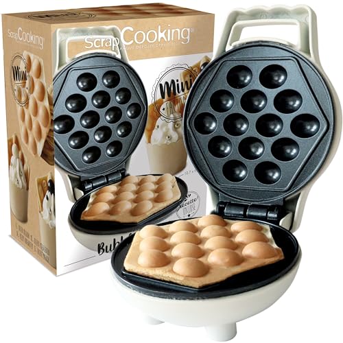 ScrapCooking - Mini Bubble Waffle Factory - Machine à Gaufres Bulles - Plaque Chauffante Anti-Adhérente - Appareil à Gaufres - Idée Cadeau Pâtisserie Cuisine - Recette Incluse - 3881