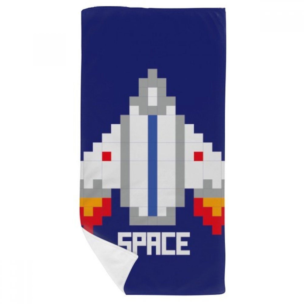 Serviette débarbouillette Univers Pixel multicolore douce 35x70