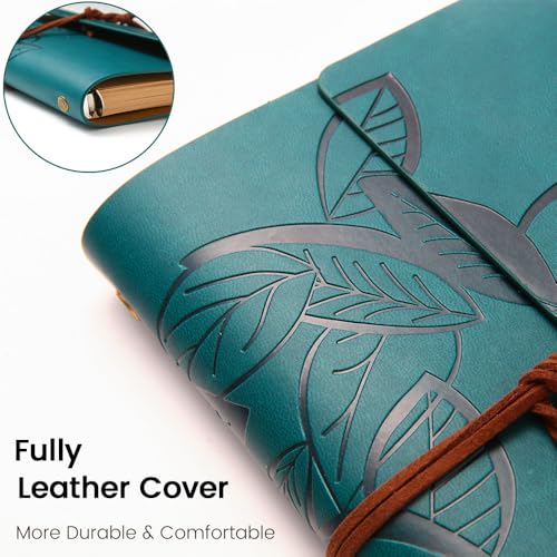 Image of TRIVAH Leather Writing Journal, Refillable Travelers Notebook,Art Sketchbook, Travel Diary with Blank Paper (Black, 5 Inch)