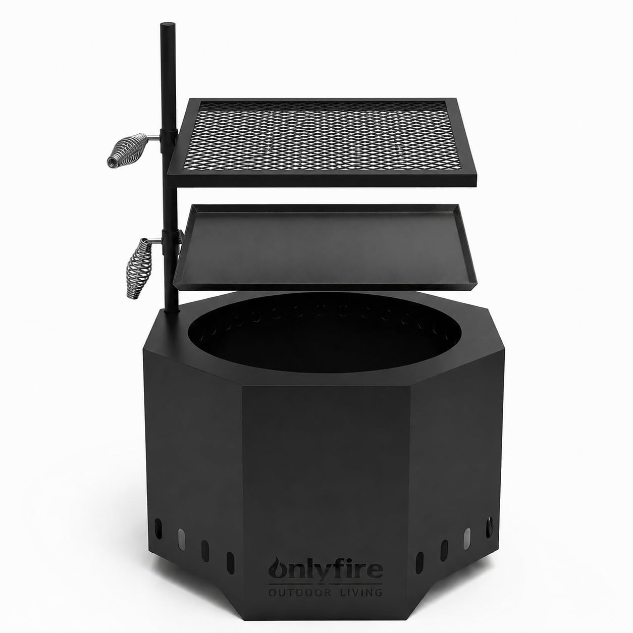 Brasero de camping Onlyfire Ø66 cm pour des barbecues conviviaux en famille sans fumée