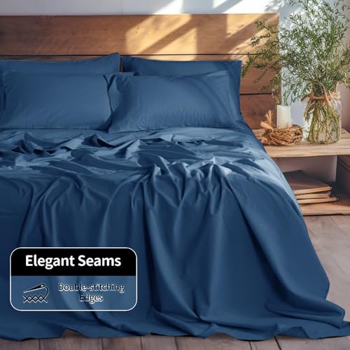 Image of LBRO2M 100% French Pure Linen Sheet Set 6Pcs, 16 inch Deep Pocket Cal King