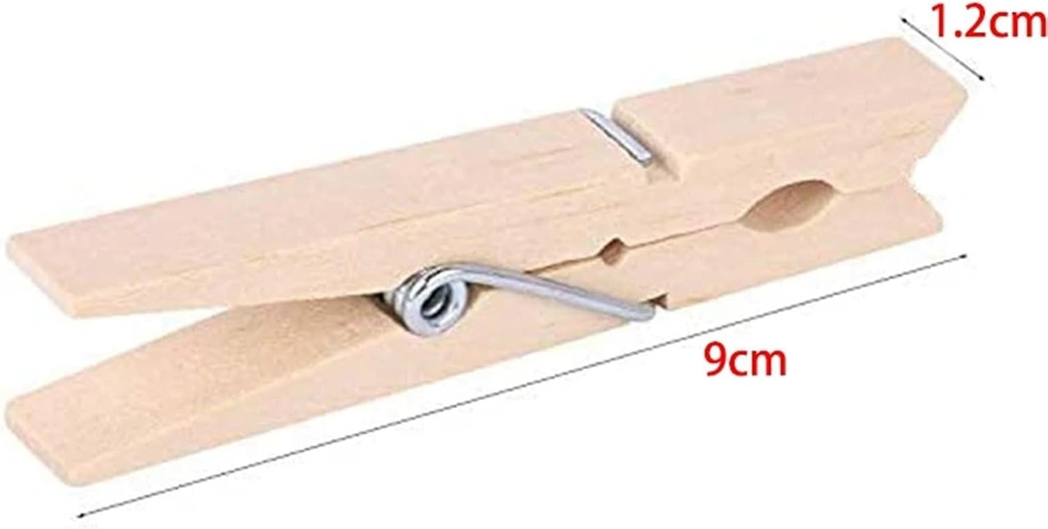 Hanger Clips 100 PCS Large Wooden Clothespins Bulk Heavy Duty Clothes Pins