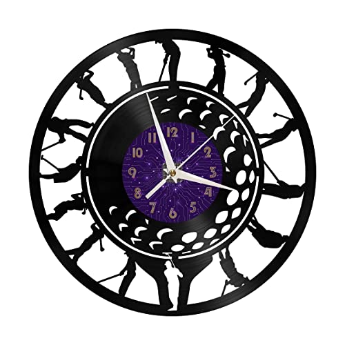 Horloge Silencieuse Golf 2 Vinyle pour Mur Sombre Salon Lumineux LED - 4