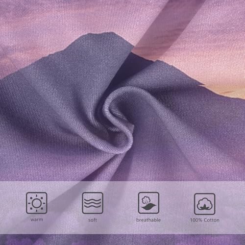 GuoChe Toddler Essentials Boy Pure Cotton Purple Hibiscus Dusk Landscape in Sizes 2T,3T, 4T, 5T, 6Y and 8Y3