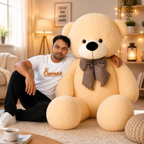 Image of Giant Teddy Bear 6 Feet Cream Color | Big Soft Teddy Bear for Girls | Cute Hugging Plush Toy | Birthday Gift, Valentine Gift, Premium Soft Toy