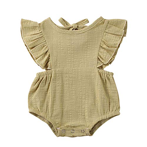 Nanalove baby girls summer romper frilled sleeveless ruffle jumps…