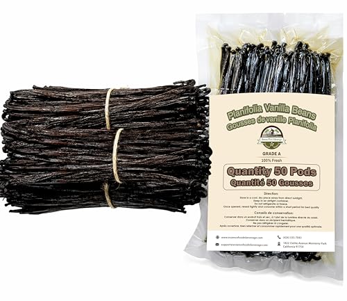 50 Fresh Vanilla Beans For Making Vanilla Extract Grade A - NON-GMO Fresh Bulk Vanilla Beans pods...