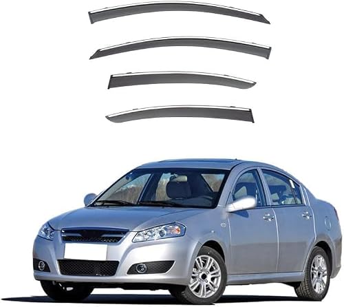FengXH Window Deflectors for Chery Riich G3 2011-2016 - 4pc Smoke Tint, Waterproof, Noise Reducing.