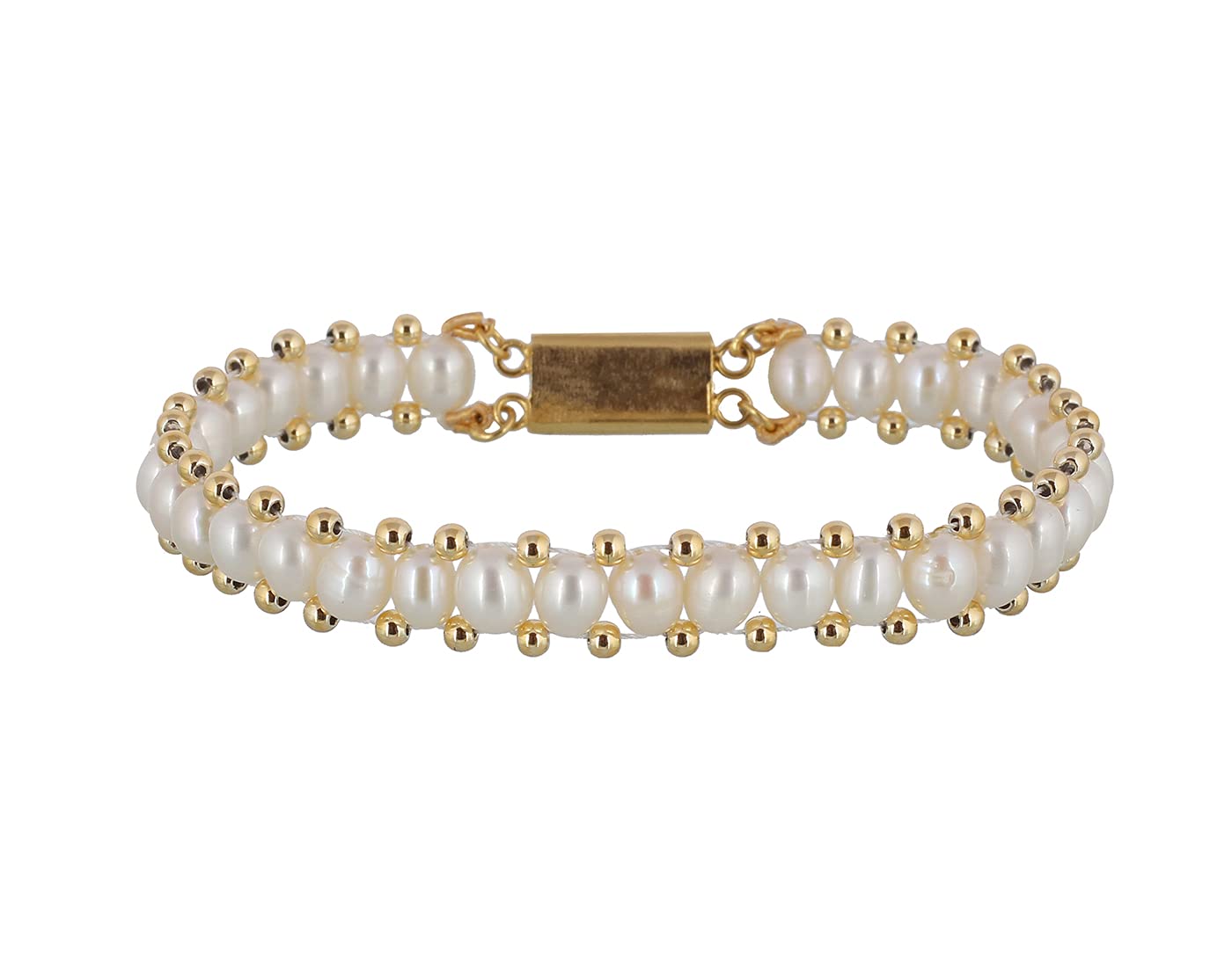 Hyderabad Jewels Natural Fresh Water Oval Pearls Bracelet For Women Girls With Certificate (SINGLE LINE) (B09FPTWXY9) Amazon Price History, Amazon Price Tracker