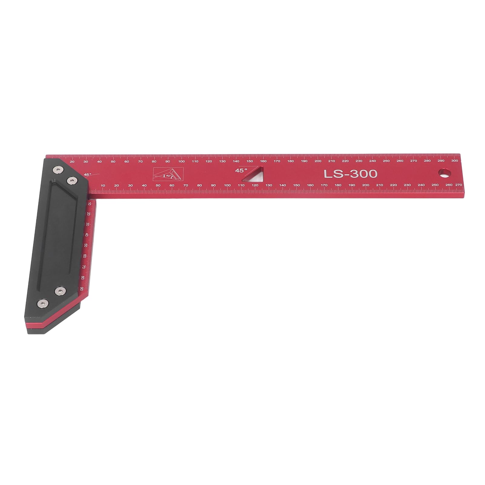 Regla de trazado para carpintería, regla para carpintería en forma de L, regla de trazado de aleación de aluminio con llave hexagonal, regla de medición doble de 45° de lectura