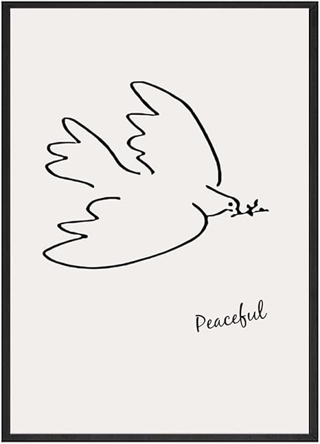 Amazon ピカソポスター抽象的な鳥のラインウォールアートミニマリストキャンバス絵画ピカソプリントピカソ写真モダンなリビングルームの装飾30x40cmx1フレームなし ウォールステッカー オンライン通販