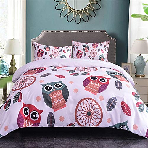 RONGXIE Cartoon Owl Printed Bedding Sets Children's Home Textile Polyester Bedclothes Duvet Cover Pillowcase/Bed Sets