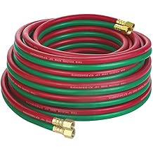 Hromee Oxygen Acetylene Hose 1/4-Inch 50 Feet with 9/16"-18 B fittings Welding Cutting Torch Twin Hose