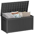 Yardgrace 320 Gallon Lockable Resin Outdoor Storage Box, Waterproof & Weather Resistant Deck Box for Patio Cushion, Garden Tools & Pool Accessories, Black