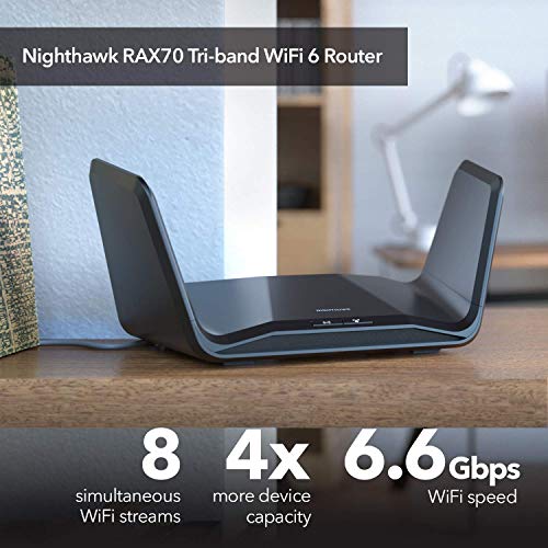 Netgear RAX70-100NAR Nighthawk AX6600 Tri-Band WIFI 6 Router (Renewed) - Image 3
