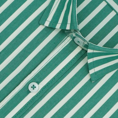 Image of GHPC 100% Cotton Striped Half Sleeves Regular Fit Formal Shirt for Men