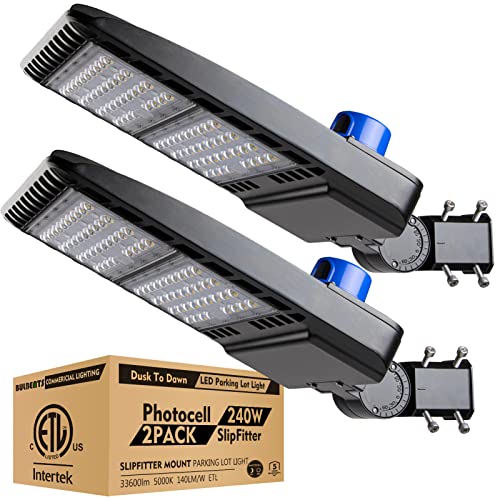 Bulbeats 2Pack 240W Led Parking Lot Area Light ( 33600Lm Eqv 1000W Hid/Hps) 5000K Slip Fitter Mount With Dusk To Dawn Ip65 Waterproof Outdoor Area Lighting For Parking Lot/Sports Stadium/Street-Etl Listed cover