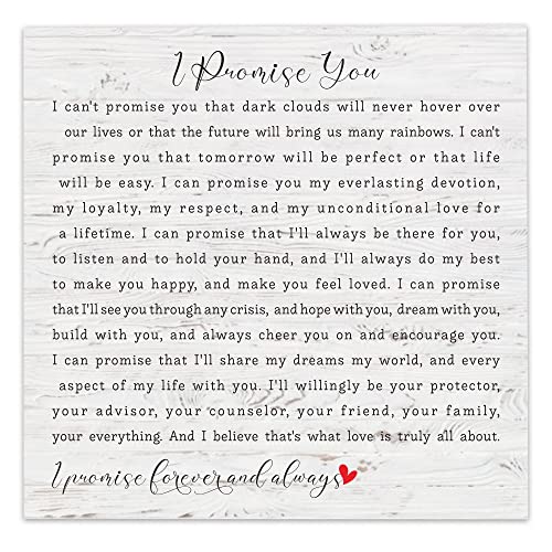I Promise You Wood Sign, Valentines Day Gift for Couples, Gift for