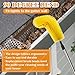 Nuogo Gutter Cleaning Tool from The Ground, 9 ft Gutter Cleaning Brush with Telescopic Pole Gutter Scoop Inspection Mirror, Long Reach Gutter Brush Roofing Tool for Removing Leaves Debris(Yellow)