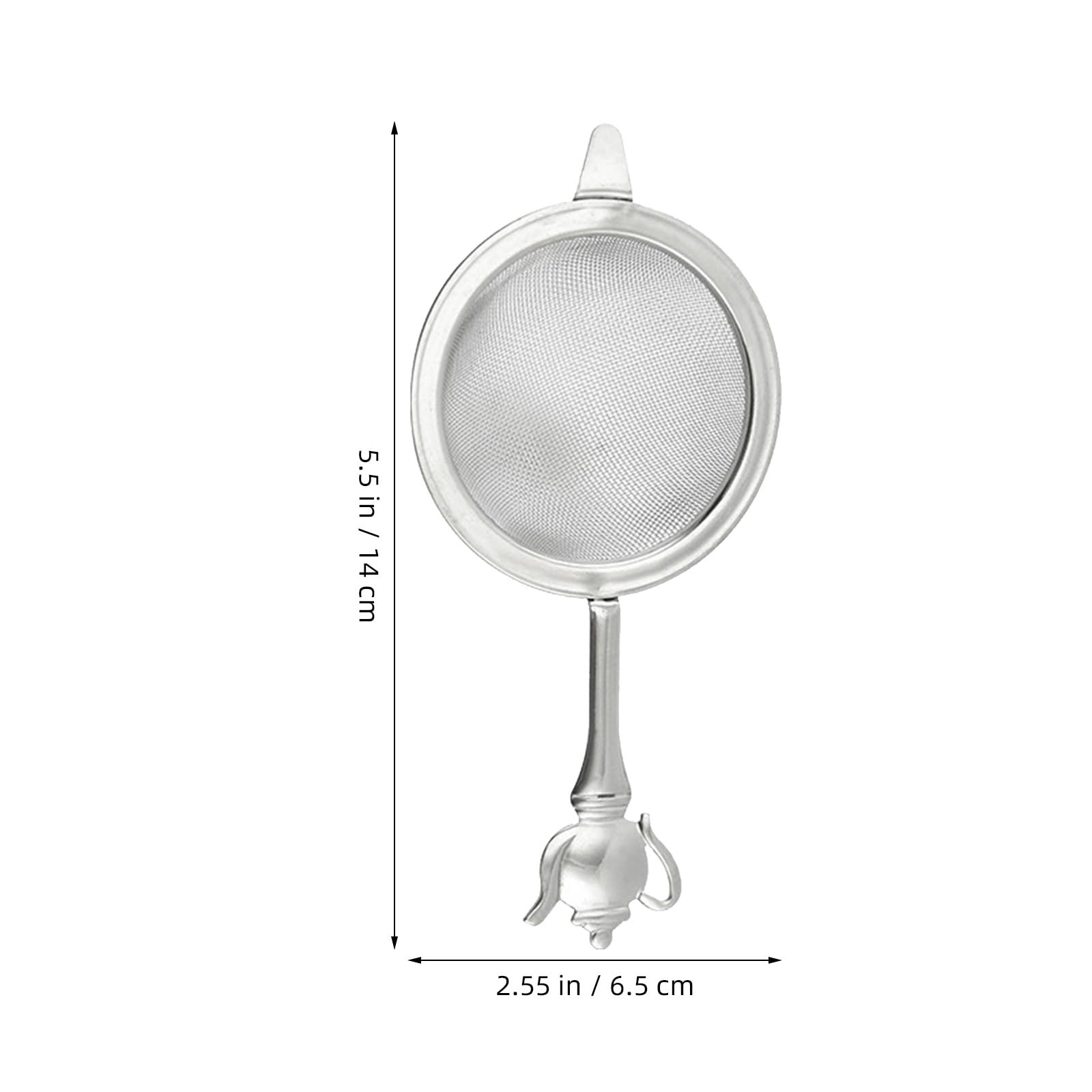UKCOCO Separador de Colador de Té Mango de Acero Inoxidable Colador de Malla Fina para Cocina Accesorio de Filtrado de Té para Infusiones Caseras
