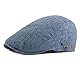RUICHENG Schirmmütze Herren Sommer Leinen Kappe Flat Cap Schiebermütze (Blau)
