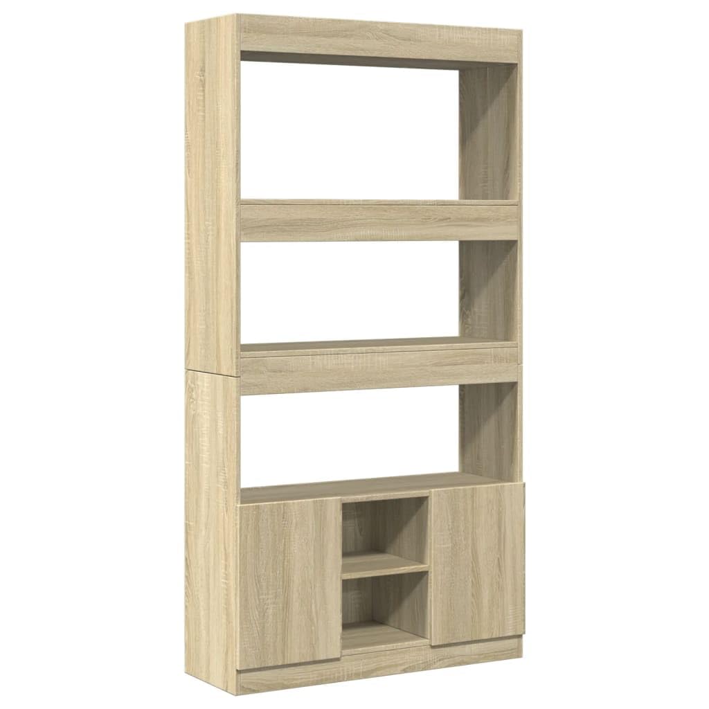 vidaXL Aparador Alto Madera de ingeniería Roble Sonoma 92x33x180 cm