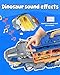 Cozycharm 13 in 1 Dinosaur Toys for Kids 3-6, Carrier Truck Race Track Toddlers Toys, Foldable Track Playset,Dinosaur Truck with 12 Die-Cast Racing Car Toys, Xmas Gifts for Boys Girls