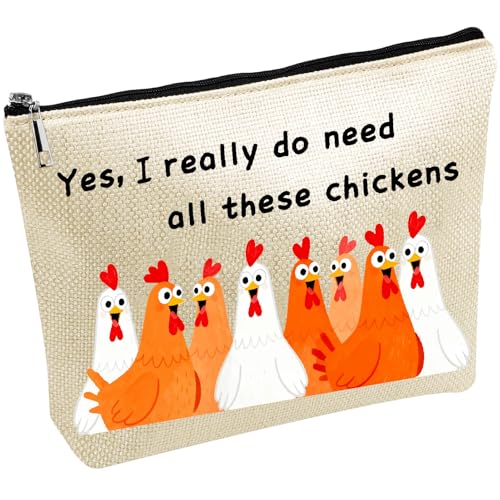 CREATCABIN Trousse Voyage Chicken Bags Pochette Cosmétique Zippée Étui Multi Usages pour Articles Toilette Sac Rangement pour Clés Rouge Lèvres Carte Oui J'Ai...